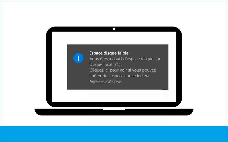 avertissement d'espace disque faible