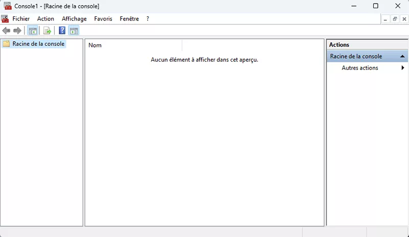 console de gestion ouverte microsoft
