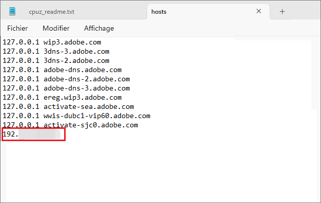 ajouter une adresse ip au fichier hôte
