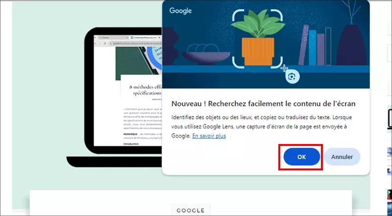 cliquez sur ok pour continuer