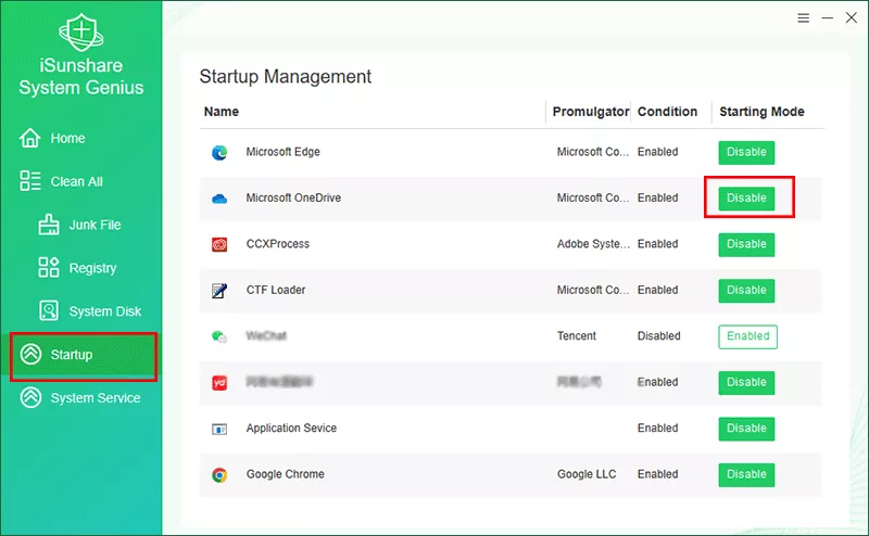 désactiver les programmes de démarrage avec system genius