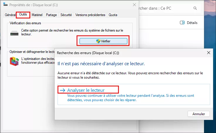outil de vérification des erreurs d'exécution