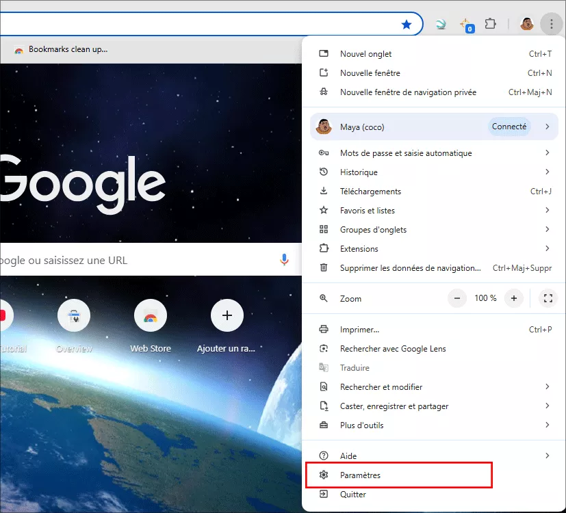 paramètres de frappe