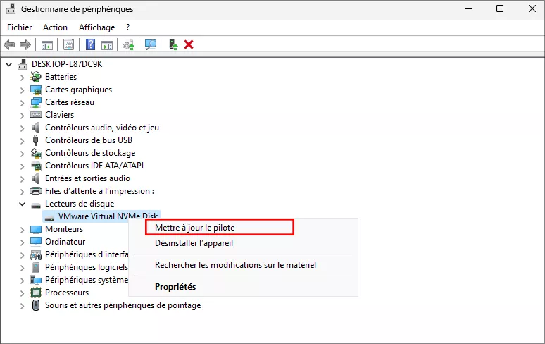 pilotes de disque de mise à jour