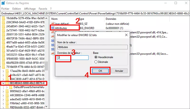 changement attributs valeur