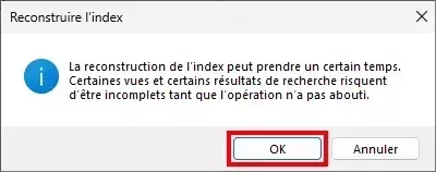cliquez ok pour confirmer