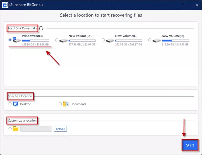 cliquez sur démarrer