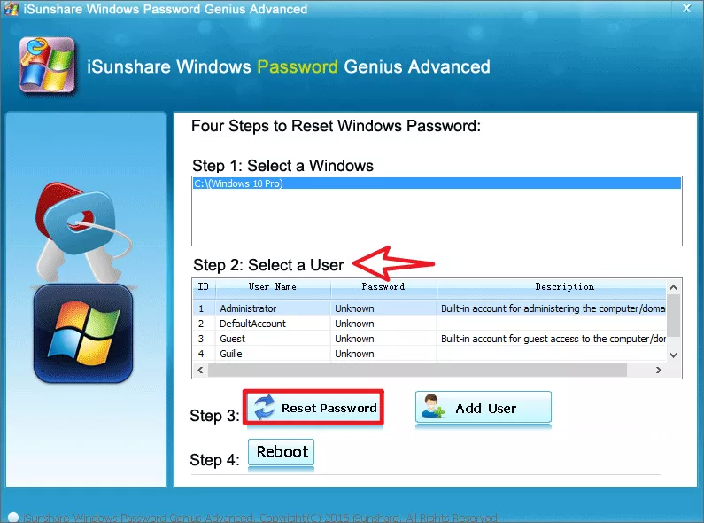 réinitialiser le mot de passe