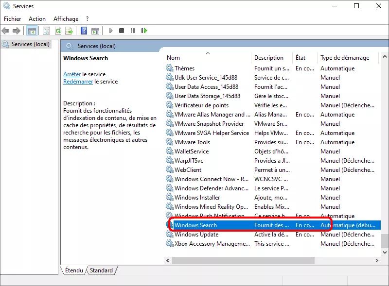 double cliquez sur recherche windows