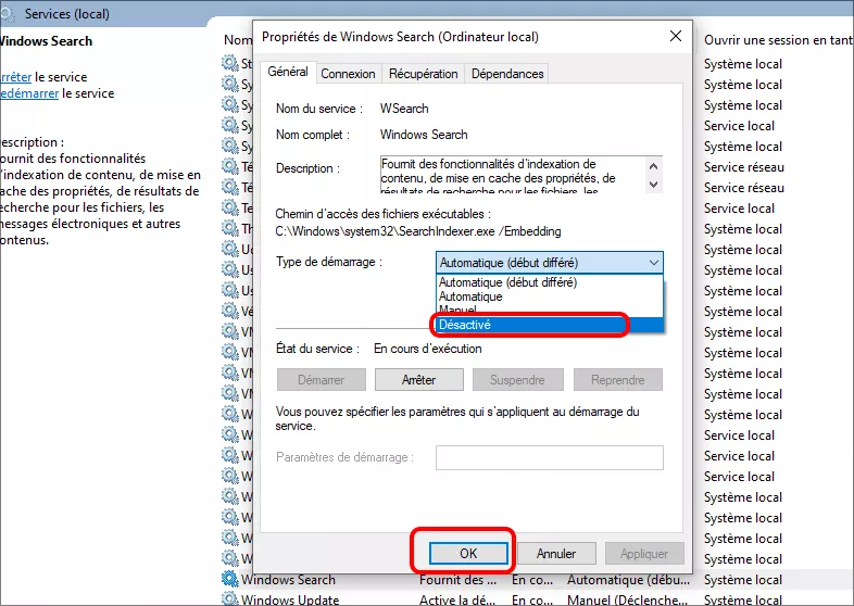 sélection désactivée